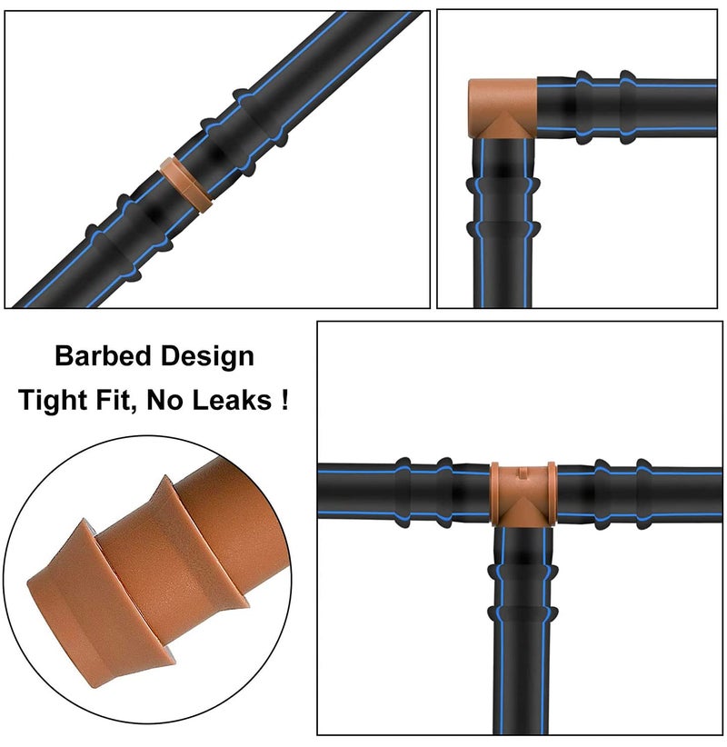 JAYEE 25 Pack Drip Irrigation Barbed Elbow Fittings (17mm) for 1/2" Drip Hose(0.600â€ID) ï¼ŒSprinkler Tubing Connector for Drip System - Image 4